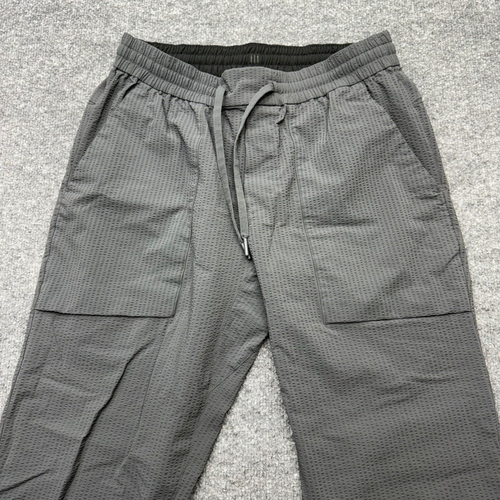 Lululemon Lab Mens Seersucker Jogger Pants Dark Gray Textured Tapered Size L - Picture 5 of 10